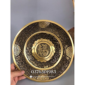 Mua Mâm ngũ quả mâm bồng bằng đồng nguyên chất 25cm hàng kỹ dày nặng 1 4kg .Đĩa trái cây bằng đồng