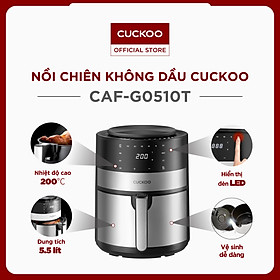 Mua Nồi chiên không dầu điện tử Cuckoo 5.5L CAF-G0510T - Công suất 1750W - Giỏ chiên chống dính  không cần lật trở - Màn hình LED thông minh - Chất lượng Hàn Quốc - Hàng chính hãng Cuckoo Vina