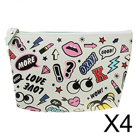 4xFashion Cosmetic Makeup Purse Wash Bag Organizer Pouch Pencil Case Bag Color