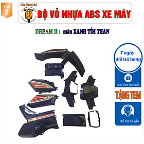 Tặng tem Bộ nhựa dàn áo xe Dream II - Dream Việt - Thái - Tàu - màu XANH