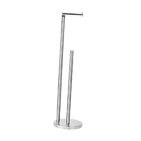 Stainless Steel Toilet Roll Holder Stand, Rustproof Bathroom Toilet Tissue Paper Roll Storage, Toilet Paper Holder Stand for Washroom, Bathroom