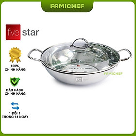 Mua Chảo lẩu inox 3 đáy nắp kính Fivestar FSCL32001 32 cm