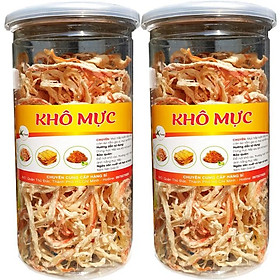 COMBO 2 HŨ 500G - MỰC XÉ SỢI HẤP NƯỚC CỐT DỪA HIỆU SK FOOD MÓN ĂN VẶT SIÊU