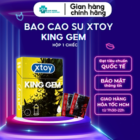 Bao cao su bi XTOY KING GEM 7 bi gai lớn, bcs tăng khoái cảm, nhiều gel bôi trơn, hương vani