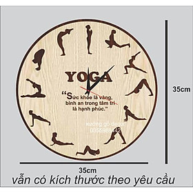 Mua (Mẫu Mới) Đồng Hồ Treo Tường Yoga Nghệ Thuật Khắc Logo Theo Yêu Cầu