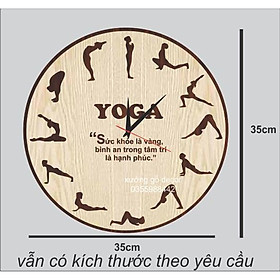 (Mẫu Mới) Đồng Hồ Treo Tường Yoga Nghệ Thuật Khắc Logo Theo Yêu Cầu