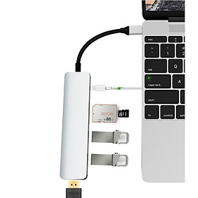 Mua Hub USB Type C cho Macbook 1 ra 6 hỗ trợ truyền tải dữ liệu 3.0 và xuất video 4K HDMI - Gia dụng SG