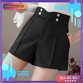 Quần Short Nữ 4 Khuy Cạp Cao Chất Tuyết Mưa Lưng Thun Co Dãn Nhiều Màu
