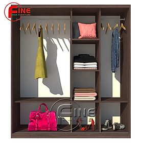 Mua Tủ Quần Áo Cửa Lùa 2 Cánh Hiện Đại sang trọng FINE FT097T kích thước 1m6