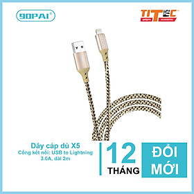 Mua Dây cáp sạc và truyền dữ liệu thương hiệu 90PAI X4 X5 X6 chiều dài dây 2m  điện áp 3.0A  dây dù chống rối có thể uống cong hơn 10.000 lần - hàng chính hãng