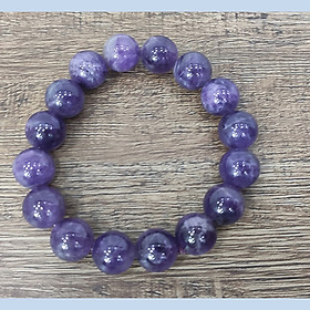Vòng tay phong thủy Thạch anh tím 12 ly, vòng tay chuỗi hạt đá