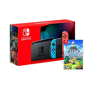 Hình ảnh Máy Chơi Game Nintendo Switch Với Neon Blue Kèm Zelda Link's Awakening-MODEL 2019-HÀNG NHẬP KHẨU