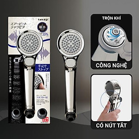 Vòi sen tắm mạ có nút dừng kết hợp công nghệ trộn khí Takagi JSB025BM hàng chính hãng