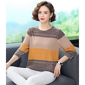Áo len nữ trung niên, áo len mỏng tay lỡ A21
