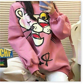 Áo sweater nỉ ngoại CHÚ BÁO HỒNG SIÊU ĐẸP HOT HOT NHẤT 2021