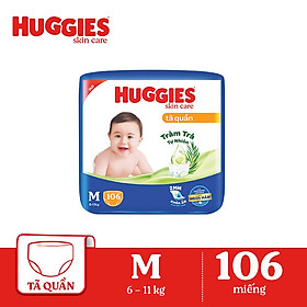  Tã bỉm quần HUGGIES SKINCARE MEGA JUMBO size M 106 miếng 
