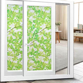 Mua Decal dán kính mờ lá cây màu xanh nhựa pvc cao cấp