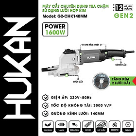 MÁY CẮT HỢP KIM TUA CHẬM 140MM 1600W G2-CHK140MM HUKAN -HÀNG CHÍNH HÃNG