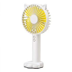 Mua Quạt mini cầm tay tiện dụng handy fan 3 tốc độ gió tai mèo cao cấp có đèn  giá đỡ điện thoại
