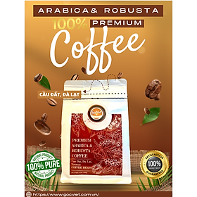 Cà phê Arabica và Robustar Cầu Đất, Đà Lạt - 100% cà phê nguyên chất dạng hạt 500g