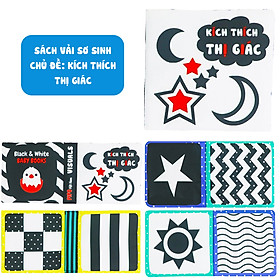 Sách vải song ngữ Anh - Việt PiPoVietnam kích thích thị giác dành cho bé sơ sinh