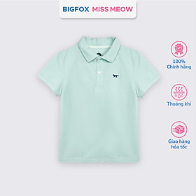 Áo polo bé trai Bigfox Miss Meow mùa hè chất cá sấu, áo có cổ đồng phục đi học size đại 7-15 tuổi 50kg