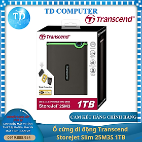 Mua Ổ cứng di động Transcend StoreJet Slim 25M3S 1TB - Hàng chính hãng Diệp Khánh phân phối
