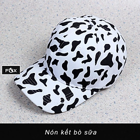 Mũ bucket nam nữ nón tai bèo vành ngắn họa tiết Bò sữa