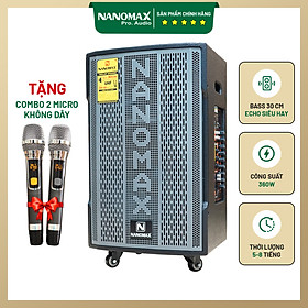 Mua Loa Kéo Nanomax SK-12F6 2022 Bass 3 Tấc 30cm 360w Karaoke Bluetooth Tặng 2 Mic Không Dây Âm Thanh Siêu Đỉnh Hàng Chính Hãng