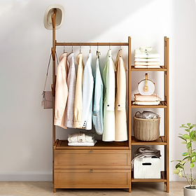 Mua Tủ treo quần áo gỗ 3 ngăn thông minh  Giá treo đồ đa năng bằng gỗ tre cấp 138x100cm