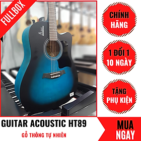 Mua Đàn Guitar Acoustic HT89 Dáng Khuyết Đẹp Tự Nhiên + Phụ Kiện (Size 4/4)