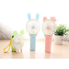 Mua Quạt Tích Điện Mini M1428 Tạo Hình Tai Thỏ Đáng Yêu