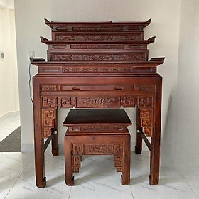 Mua Án gian 3 tầng gỗ muồng   Bàn thờ gia tiên gỗ muồng 3 tầng   bàn mẹ bồng con Tranh Trang Trí Trang Trí Nhà Decor Phòng Decor - Án gian + đôn