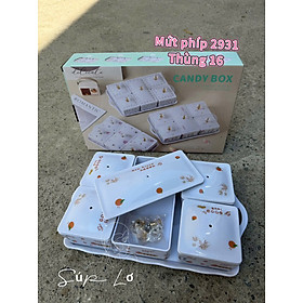 Khay Đựng Bánh Kẹo Mứt Tết 6 Ngăn Phíp Cao Cấp – Hộp Mứt 2931 Có Nắp Và Khay Xách Tiện Lợi - HÀNG CHÍNH HÃNG MINIIN