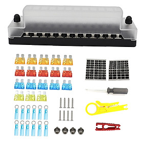 12-Way  Fuse Block 12-32V Fuse Box Holder for Automotive Car