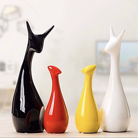 Tượng Gia Đình Nai Sứ 4 Con