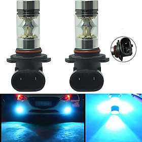 2 Pieces H10 100W Car Fog Driving Light LED Bulbs High Power Ice Blue