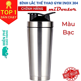 Bình lắc inox shaker tập gym, tập thể thao