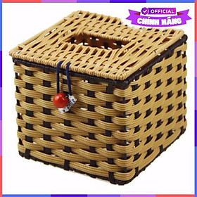 Mua Bộ 2 Hộp Đựng Giấy Ăn Vouller Mây Đan Thủ Công (12 X 12 X 8 Cm) - Hàng Chính Hãng