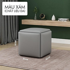Mua Ghế khối rubik  đôn ghế sofa gấp gọn 5 trong 1 có bánh xe di chuyển- ghế khối rubik phòng khách - Mituhome