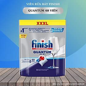 Túi 60 viên rửa bát Finish Quantum Dishwasher Tablets Lemon Sparkle QT025460 - hương chanh