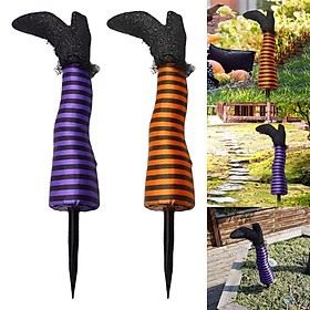 2Pcs Halloween Witch Legs Witch Leg Stakes Stake Ornament for Yard Decor