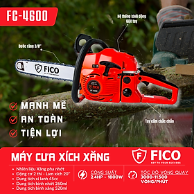 Mua MÁY CƯA XÍCH CHẠY XĂNG 2 THÌ 2.4HP 45CC FC-4600 FICO - HÀNG CHÍNH HÃNG