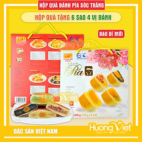 Đặc Sản Sóc Trăng - Hộp Quà Bánh Pía 6 Sao 4 Vị Tân Huê Viên, Bánh Pía Sóc Trăng Chính Hãng, Hộp Quà Tết 2022