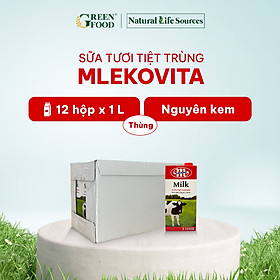 Thùng 12 Hộp Sữa Tươi Tiệt Trùng Nguyên Kem Không Đường Mlekovita - Độ béo 3.5% | Hộp 1L, nhập khẩu trực tiếp từ Ba Lan