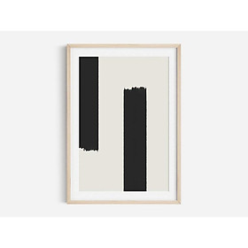Tranh treo tường | Tranh nghệ thuật trừu tượng - Abstract Shape Print, Black and White Abstract Art 01