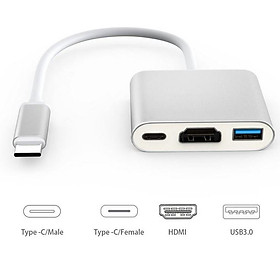 Mua Cáp chuyển đổi từ Type c sang HDMI kết nối tivi máy chiếu + USB 3.0 kết nối phím chuột... Cáp Typec to HDMI