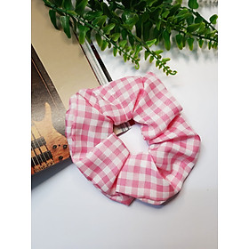 Cột tóc scrunchies sọc caro kate lụa