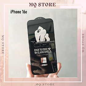 Kính cường lực cho iPh 16e trong suốt full màn hình ( hàng chính hãng)