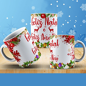 Cốc Tuần Lộc Giáng sinh họa tiết trang trí Noel